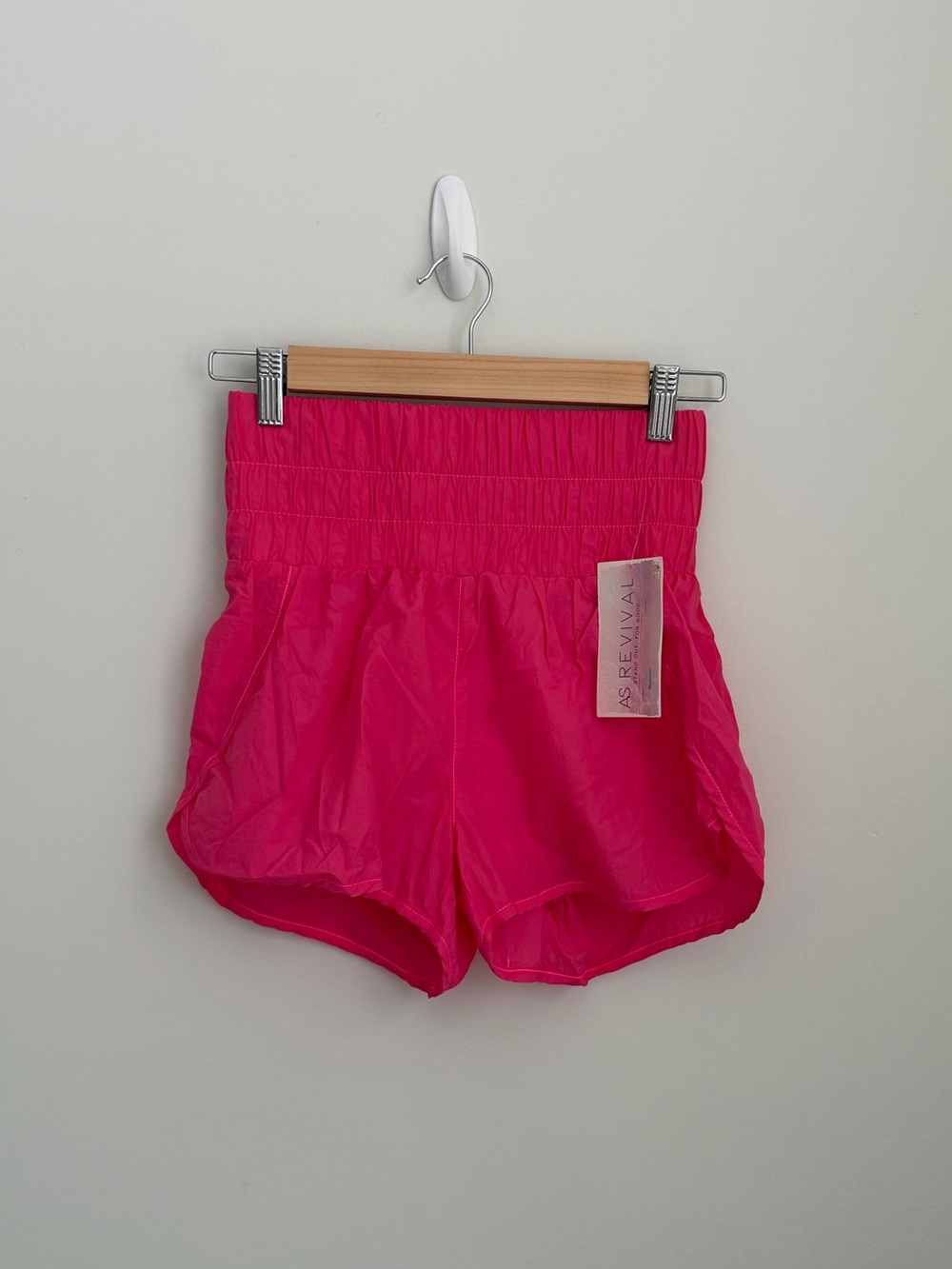 Altar'd State Hot Pink Smocked-Waist Athletic Shorts